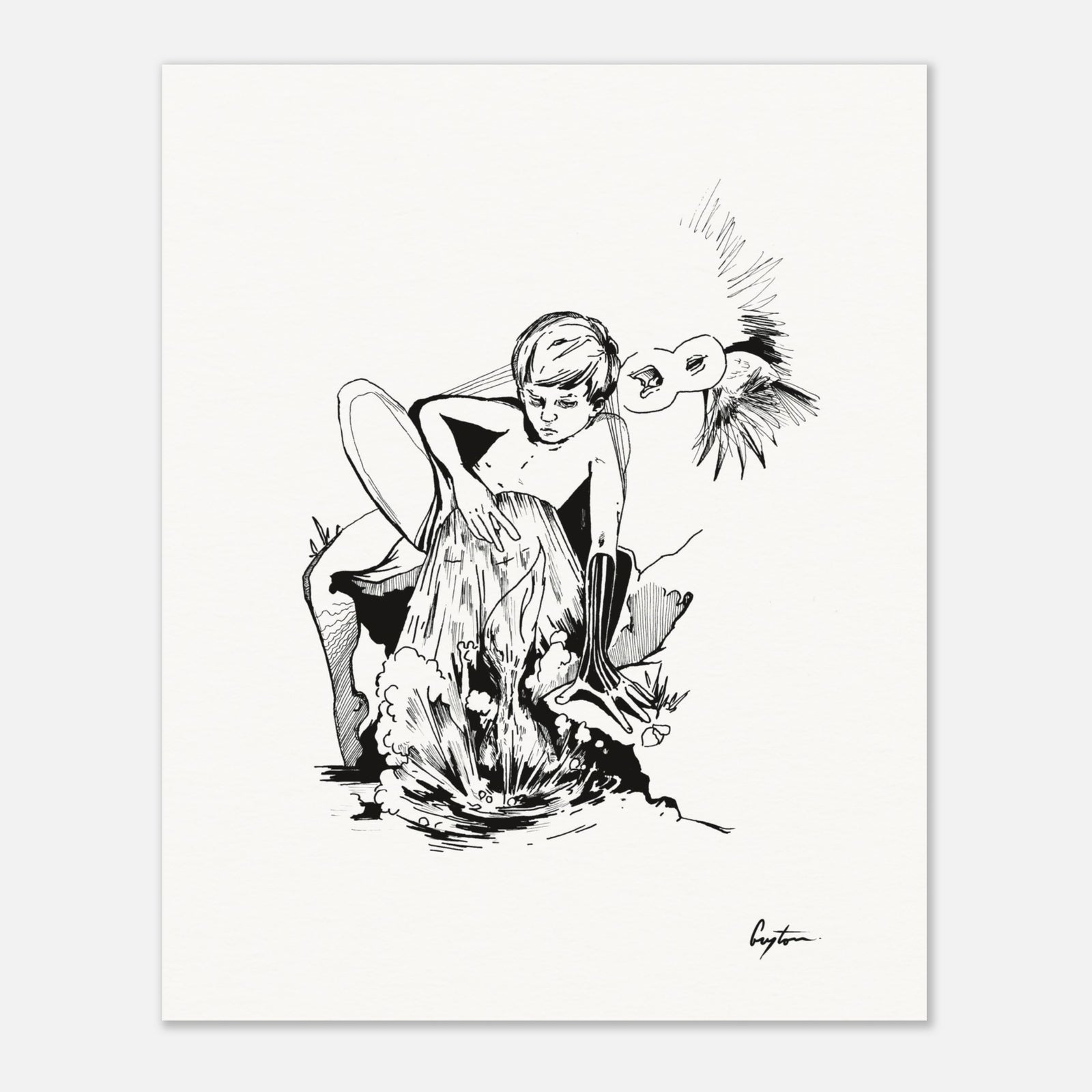 hey kid A - Museum-Quality Matte Paper Poster 20x25 cm / 8x10″ Print Material CreatorCollective