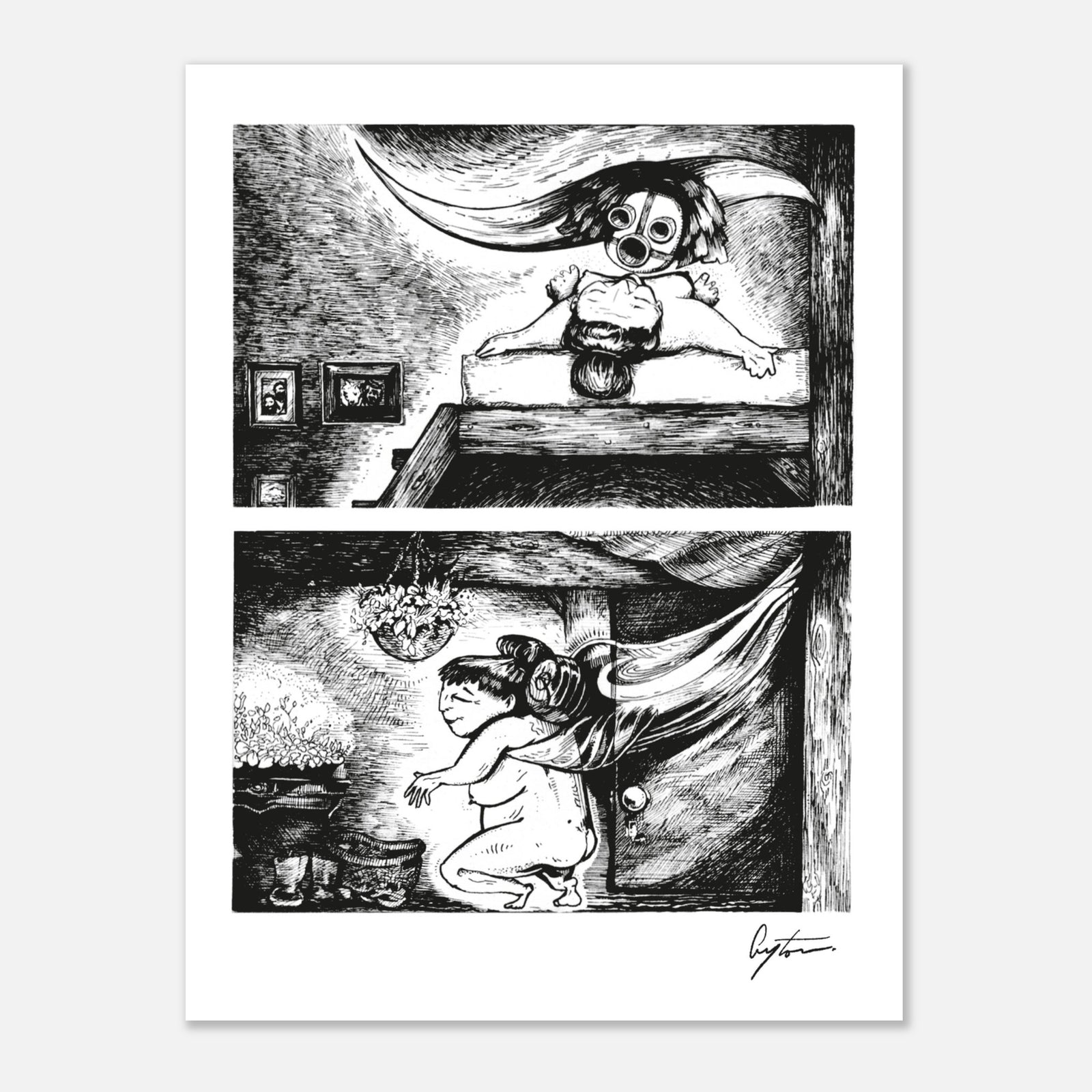 Unexpected Visitor - Premium Matte Paper Poster 15x20 cm / 6x8″ Print Material Creator Collective