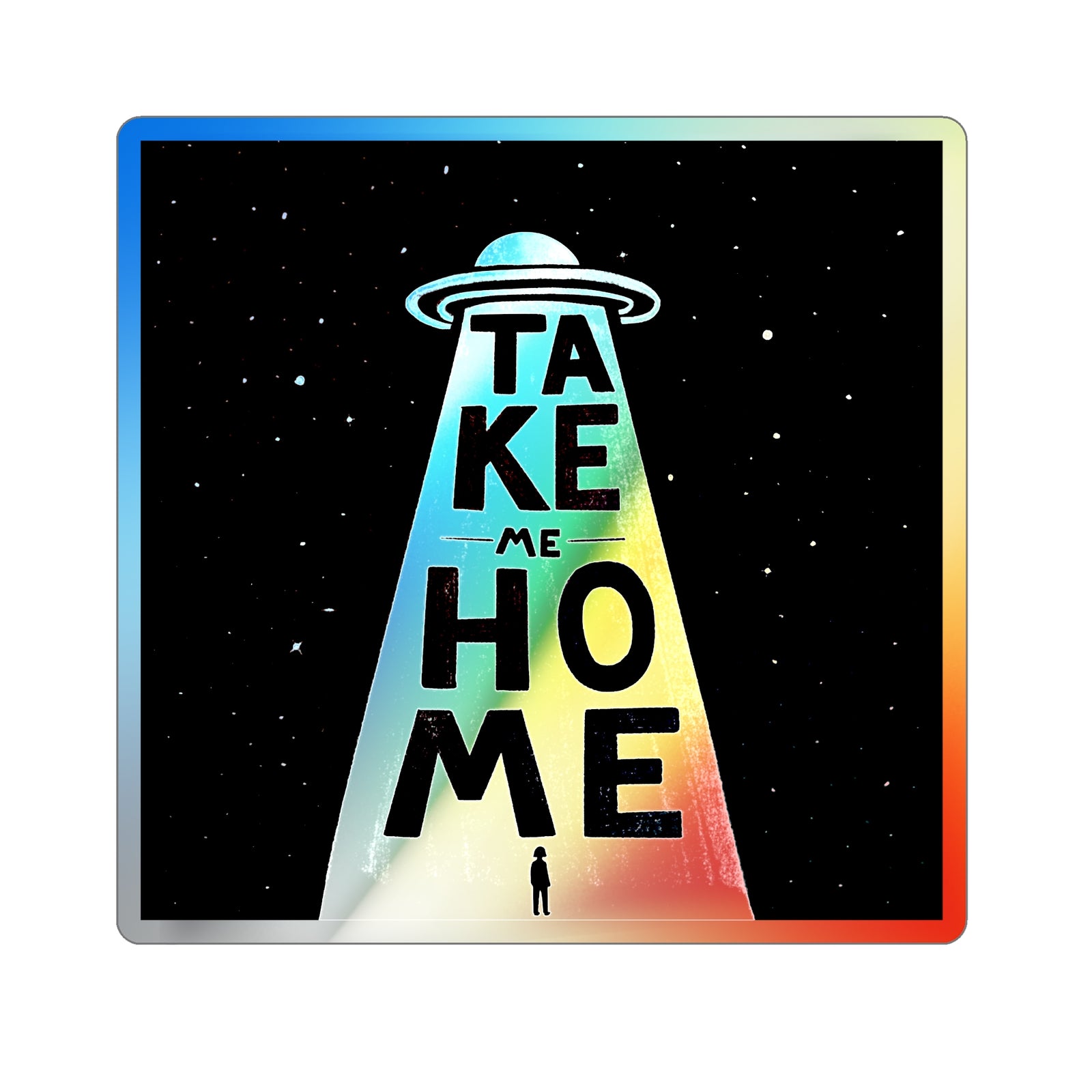 UFO - Holographic Die-cut Stickers Paper products Printify 3" × 3" Die-Cut Holographic