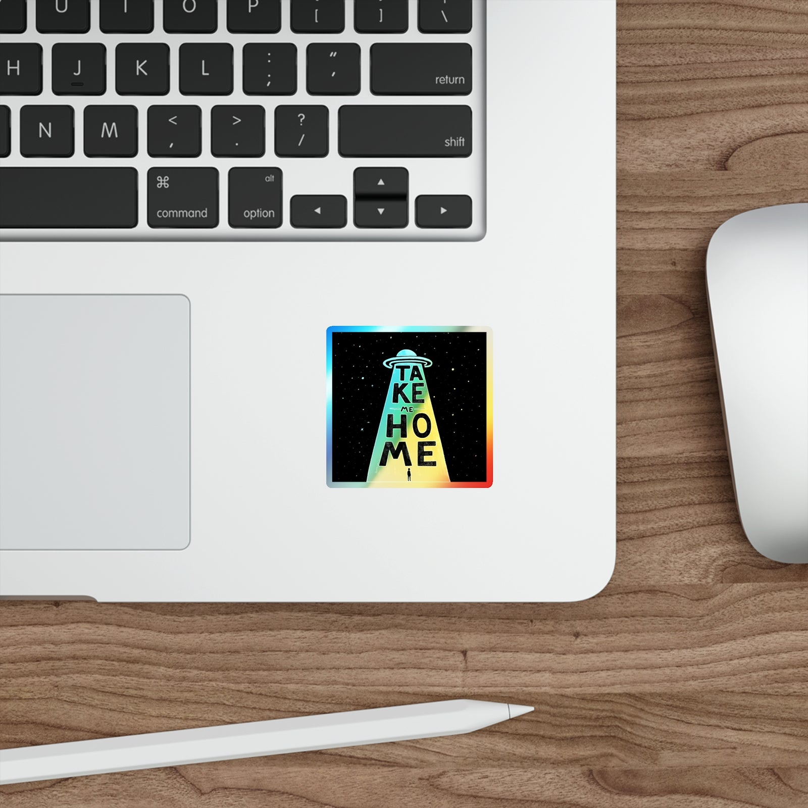 UFO - Holographic Die-cut Stickers Paper products Printify