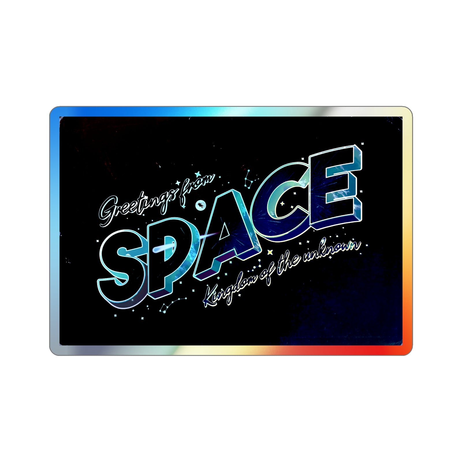 Greetings From Space - Holographic Die-cut Stickers Paper products Creator Collective 3" × 3" Die-Cut Holographic